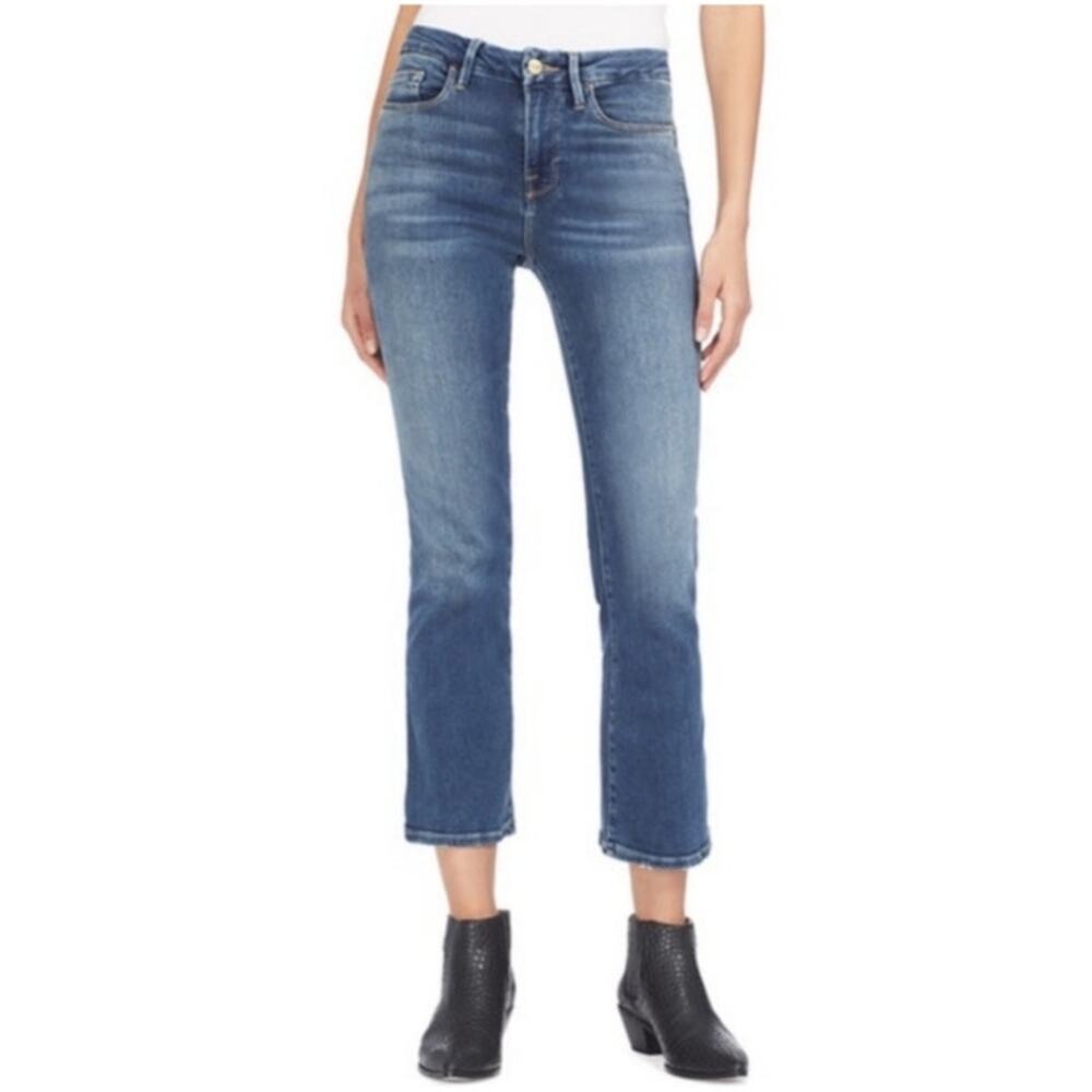 FRAME Denim Le Crop Mini Boot Jeans in Westcliff Medium Wash‎ Size 26 - Picture 9 of 15